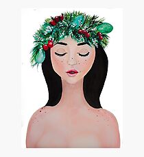 Laurel - christmas wreath crown Photographic Print