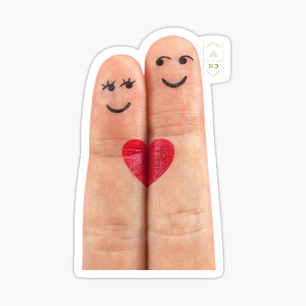 Doigts avec coeur Sticker