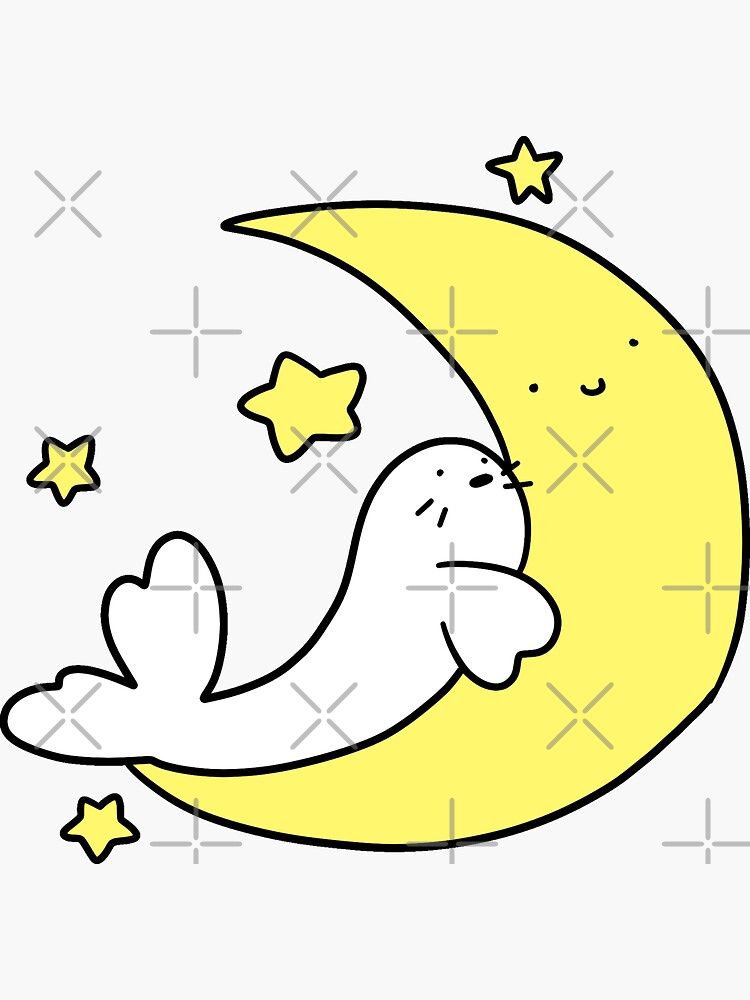 Cute Crescent Moon Sticker for Sale by SaradaBoru