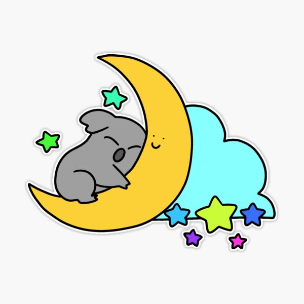 Koala Hugging a Crescent Moon Sticker for Sale by SaradaBoru