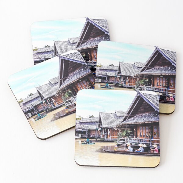 Item preview, Floating Market Thailand, market, floating market, traditional market, river, water, thailand, designed and sold by Dogpleasworld.