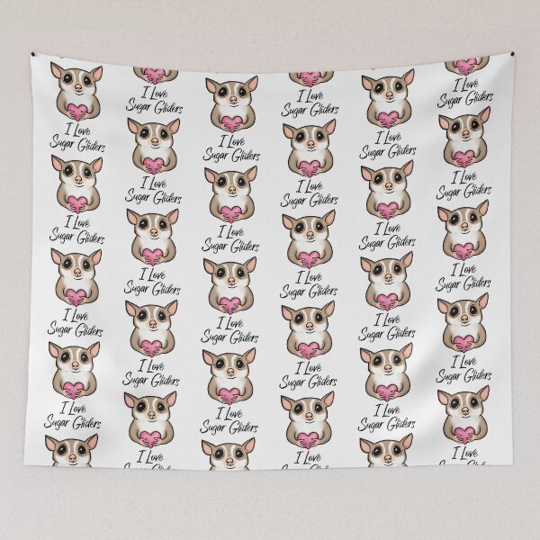Item preview, I Love Sugar Gliders, Adorable Sugar Glider Holding a Heart, Black designed and sold by Mochi-Merch.