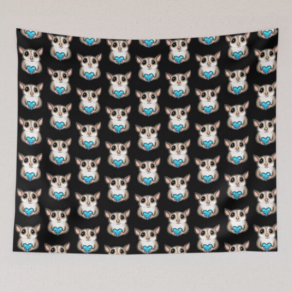 Item preview, Adorable Sugar Glider Holding a Heart for Sugar Glider Lovers, Blue designed and sold by Mochi-Merch.