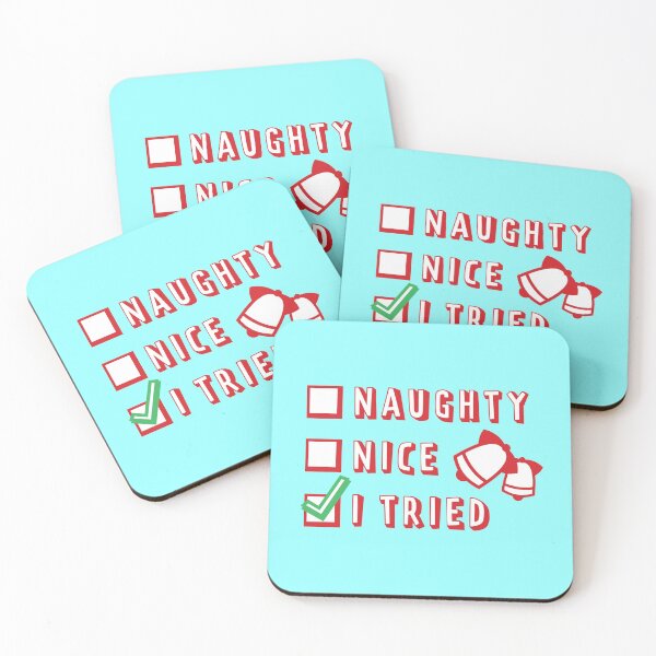 Item preview, Merry Christmas funny checklist Naughty Nice I Tried designed and sold by Happiness Creators.