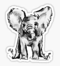 Black and White Elephant Sticker