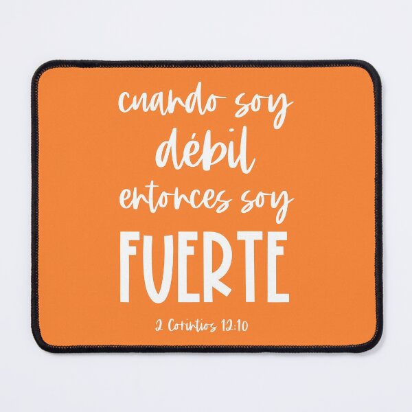 Item preview, Bíblico Cristiano: Cuando soy débil, entonces soy fuerte  (texto blanco, español) designed and sold by Ofeefee.