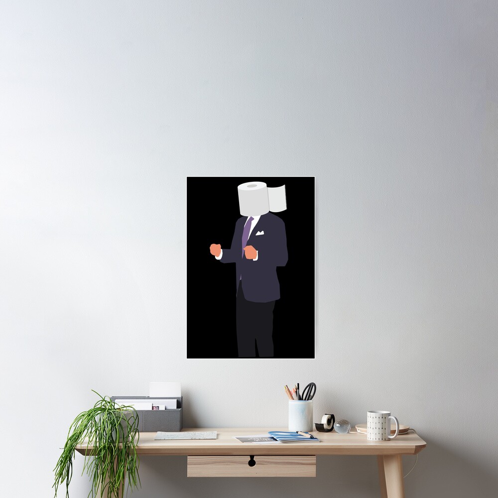 "Biden Toilet Paper Head Town Hall Biden Clenching meme" Poster for
