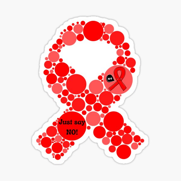 Aids, DARE, MADD Red Ribbon Week- Red and White Awareness Ribbon Pin