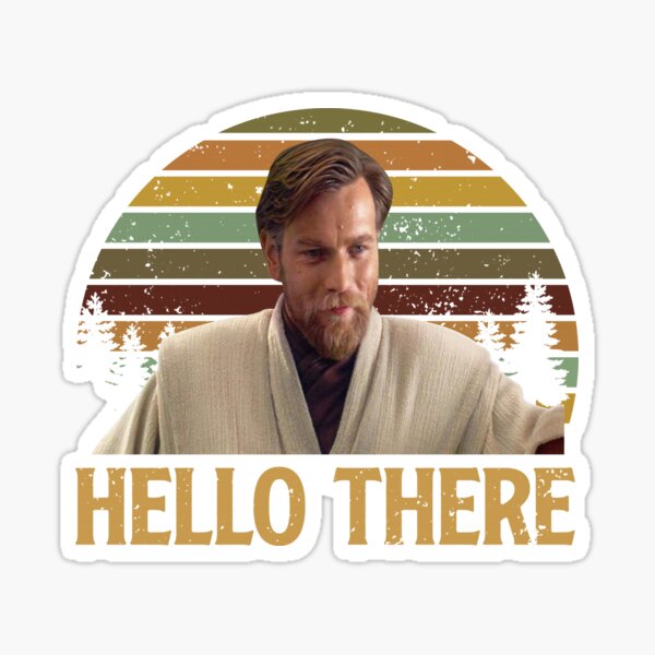 Vista previa del artículo con la obra «Vintage Hello There Stár Wárs Obi Wan D Regalo personalizado Mujer Camisetas básicas de novedad T d Love», diseñado y vendido por Dorothy Wright.