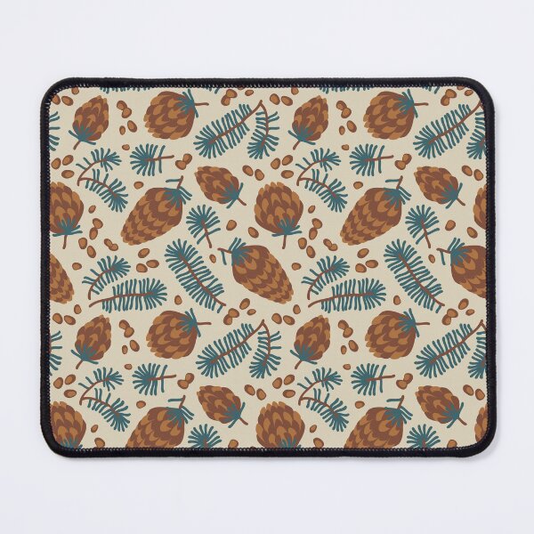 Item preview, Pattern of coniferous twigs, nuts and cones (earthy) designed and sold by lents.