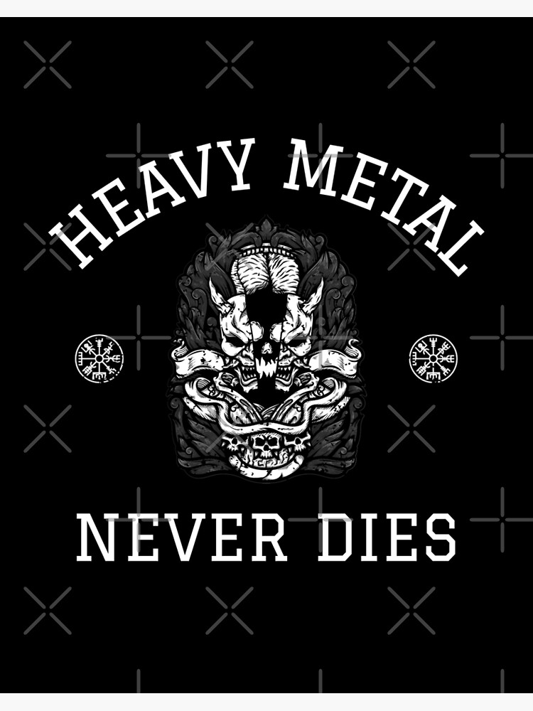 Metal Never Dies varsity Art Board Print for Sale by Rad-State