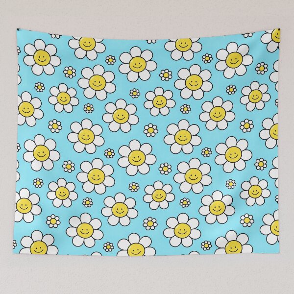 Item preview, kawaii Smile Face Flowers Pattern, Kawaii Pattern, Kawaii Flower Pattern designed and sold by graphic-genie.