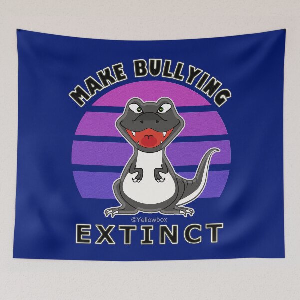 Item preview, Make Bullying Extinct For Unity Day, Black Dinosaur Illustration - Yellowbox ink painting designed and sold by twyellowbox.