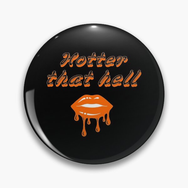 Artikelvorschau, Halloween-Zitat orange Lippen heißere Hölle entworfen und verkauft von mea1007.