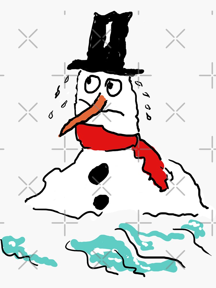 Melting Snowman Sticker for Sale by Ian Coppack