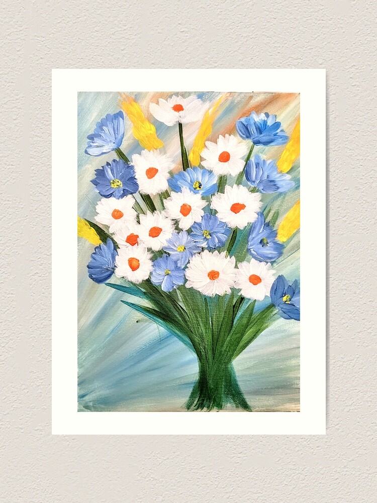 Alternate view of The bunch of mixed flowers  Art Print
