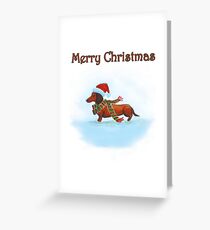 Dachshund Christmas Card Greeting Card