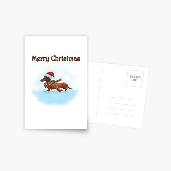 Carte de Noël de teckel Carte postale