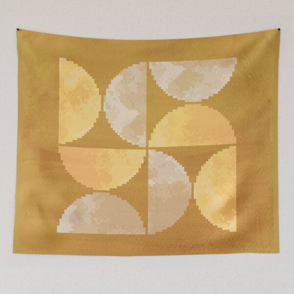 Item preview, Rust mid century modern shapes, pixel art designed and sold by WhalesWay.