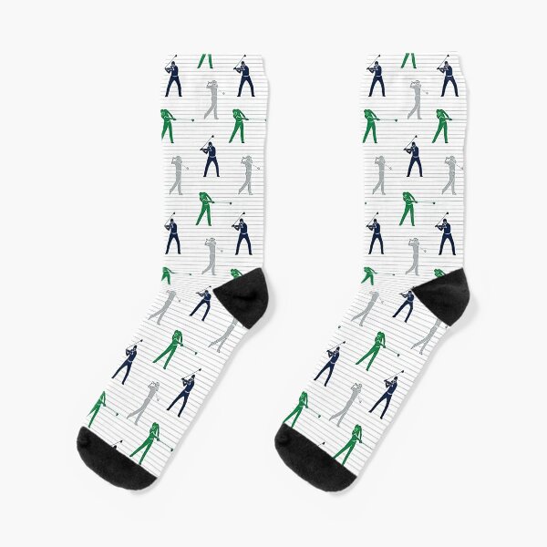 Item preview, Golfers - Navy Green And Grey On Stripes designed and sold by LittleFunky79.