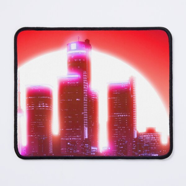 Item preview, Bright Retro Neon Moon Covering Skyscrapers - Crimson Candy designed and sold by NexusArts.
