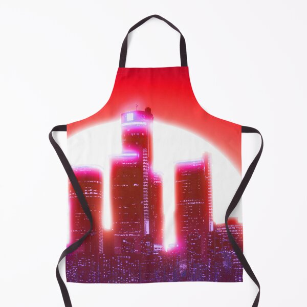 Item preview, Bright Retro Neon Moon Covering Skyscrapers - Crimson Candy designed and sold by NexusArts.