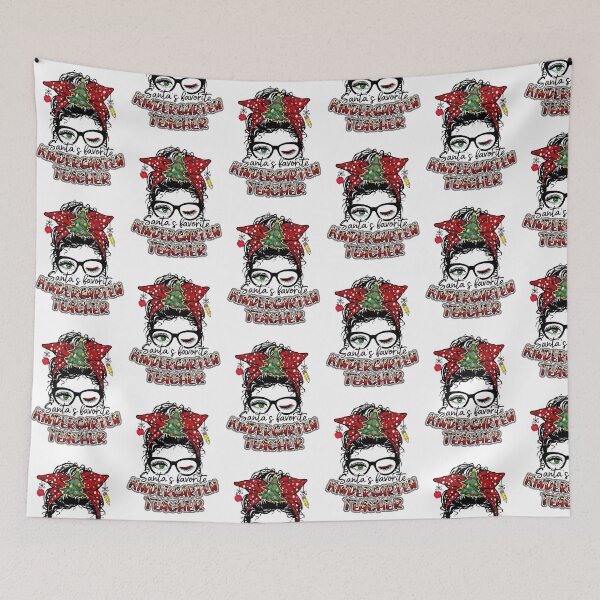 Item preview, Messy Bun Kindergarten Teacher Christmas designed and sold by ChuckyStore79.