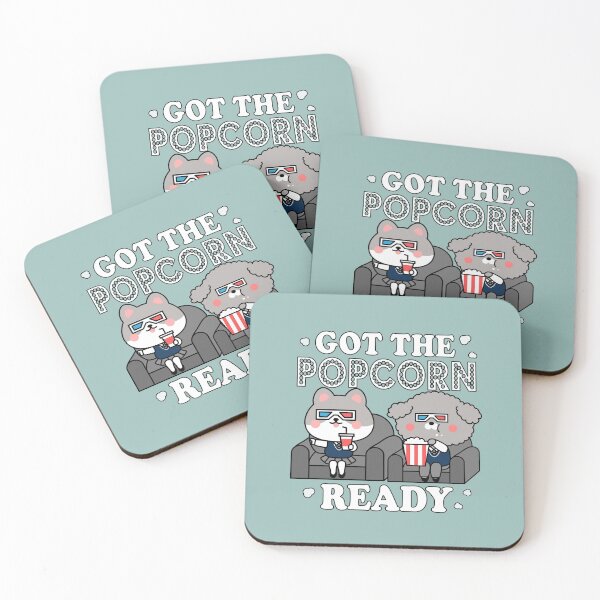 Item preview, Got The Popcorn Ready | Movie Night | Cute Cat and Dog designed and sold by JooArtPrints  ★★★★★.