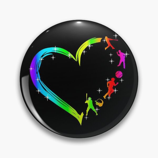 Artikelvorschau, Baseball Herz Regenbogen entworfen und verkauft von ChuckyStore79.