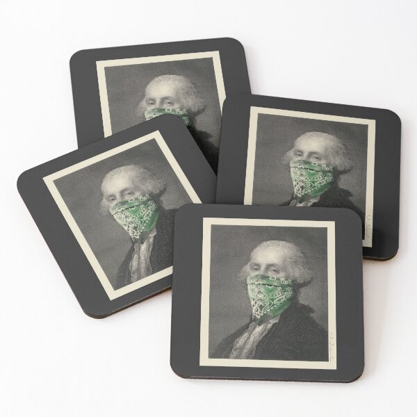 Item preview, George Washington masked with green bandanna | President's Day designed and sold by WE-ARE-BANKSY.