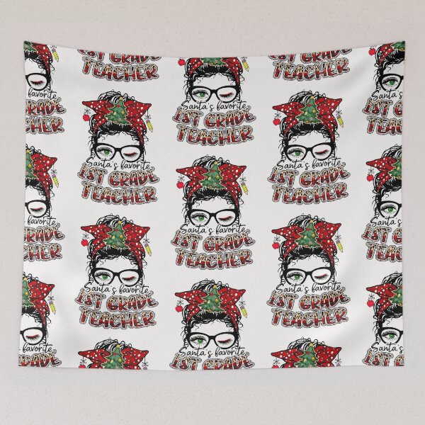 Item preview, Santa's Favorite Hair Bun 1st Grade Teacher designed and sold by LittleFunky79.