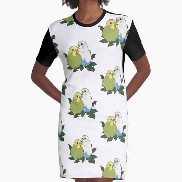 Budgie Brothers Graphic T-Shirt Dress