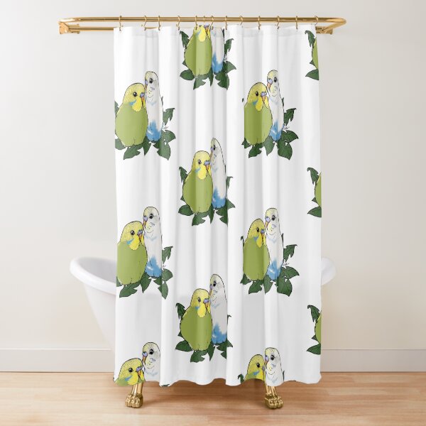 Budgie Brothers Shower Curtain