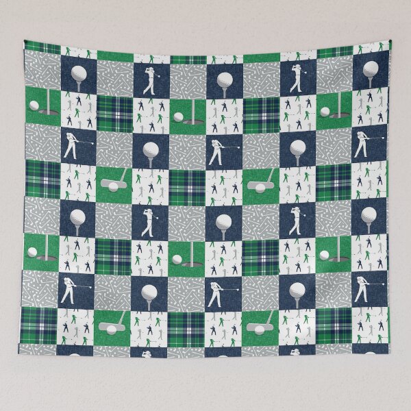 Item preview, Golf green & navy plaid designed and sold by ChuckyStore79.