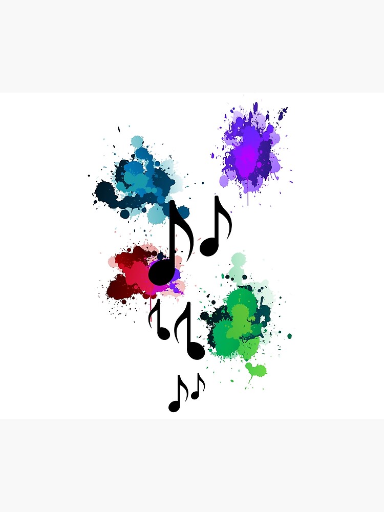 Thumbnail 5 of 5, Shower Curtain, Shower Curtain Color Splashes with Music Notes designed and sold by xollerx.
