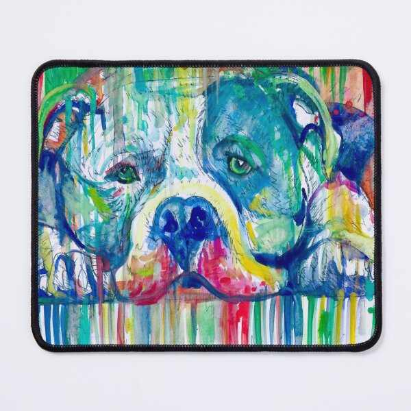 Item preview, PIT BULL RESTING ON THE FLOOR - watercolor portrait designed and sold by lautir.