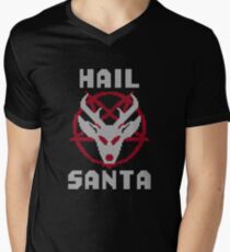 Hagel Santa Ugly Sweater Pentagram T-Shirt mit V-Ausschnitt für Männer