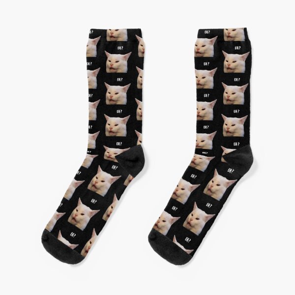 Smudge the cat, table cat -funny memes Socks