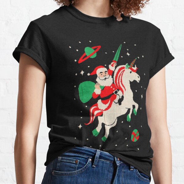 Weihnachtsmann und Einhorn Classic T-Shirt