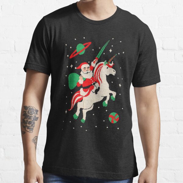 "Santa and Unicorn" Tshirt for Sale by wawes Redbubble christmas t