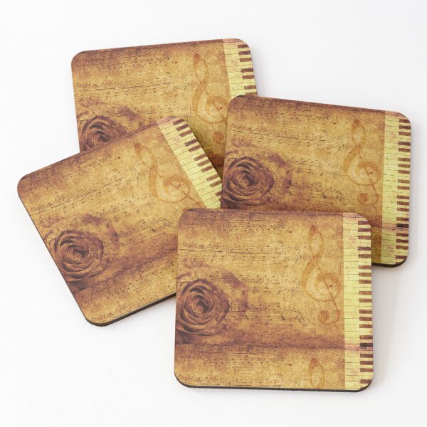 Item preview, Grunge rose, piano and music notes designed and sold by AnnArtshock.
