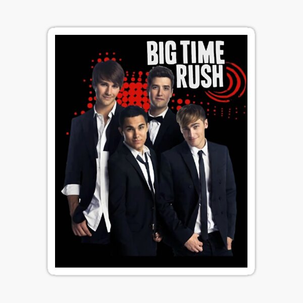 "Big time song band four people logo poster" Sticker by RebecaMac030 Redbubble