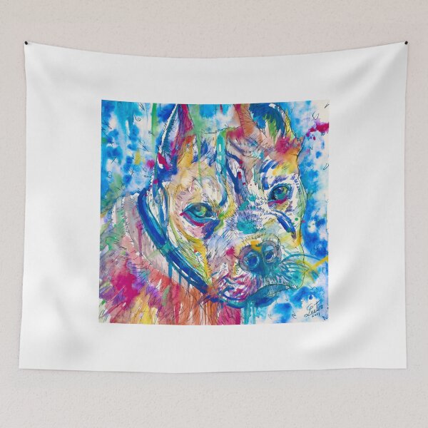 Item preview, PIT BULL Watercolor portrait .8 designed and sold by lautir.