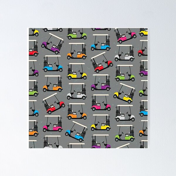 Item preview, Golf Carts on Gray designed and sold by CheekyChicChic.