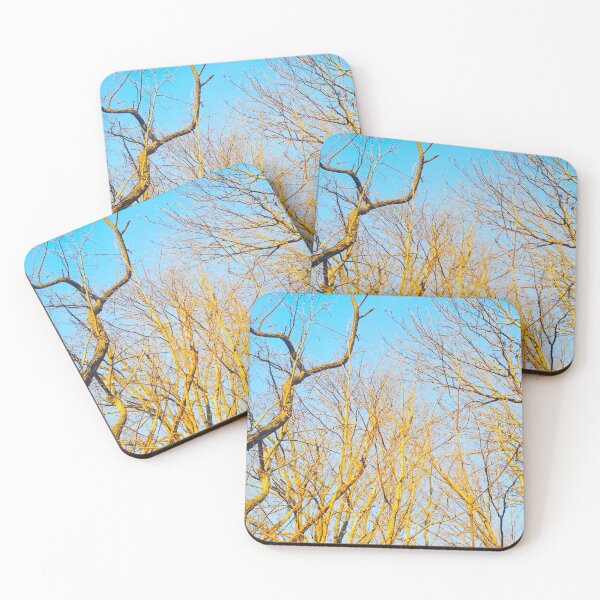 Item preview, Bare winter trees twisting and bending against the background of blue cloudless sky designed and sold by helenkaiy.