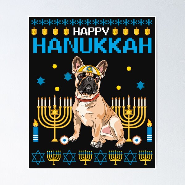 Item preview, Bulldog Chanukah Jewish Ugly Hanukkah Sweater Pajama T Shirt designed and sold by Bobby-Bancel.