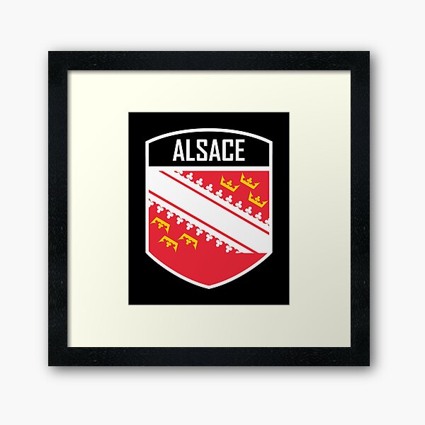 Emblème du drapeau Alsace France Impression encadrée