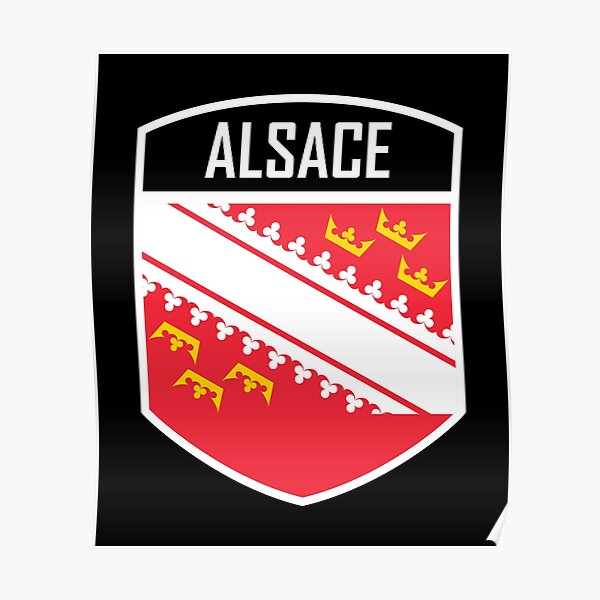 Emblème du drapeau Alsace France Poster