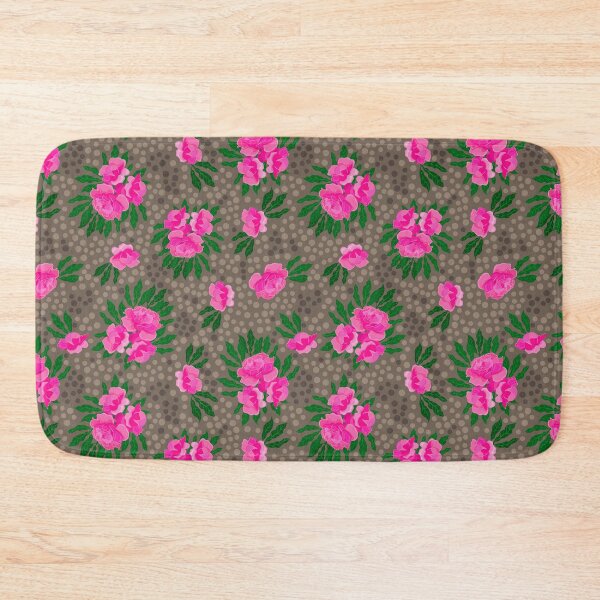 Item preview, Pink peonies on grey background. designed and sold by Natalya Alexandrou.