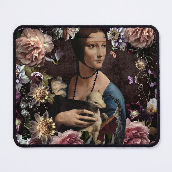 Item preview, Lady with an Ermine and flowers Botanical Night Garden Nightgarden designed and sold by UtArt.